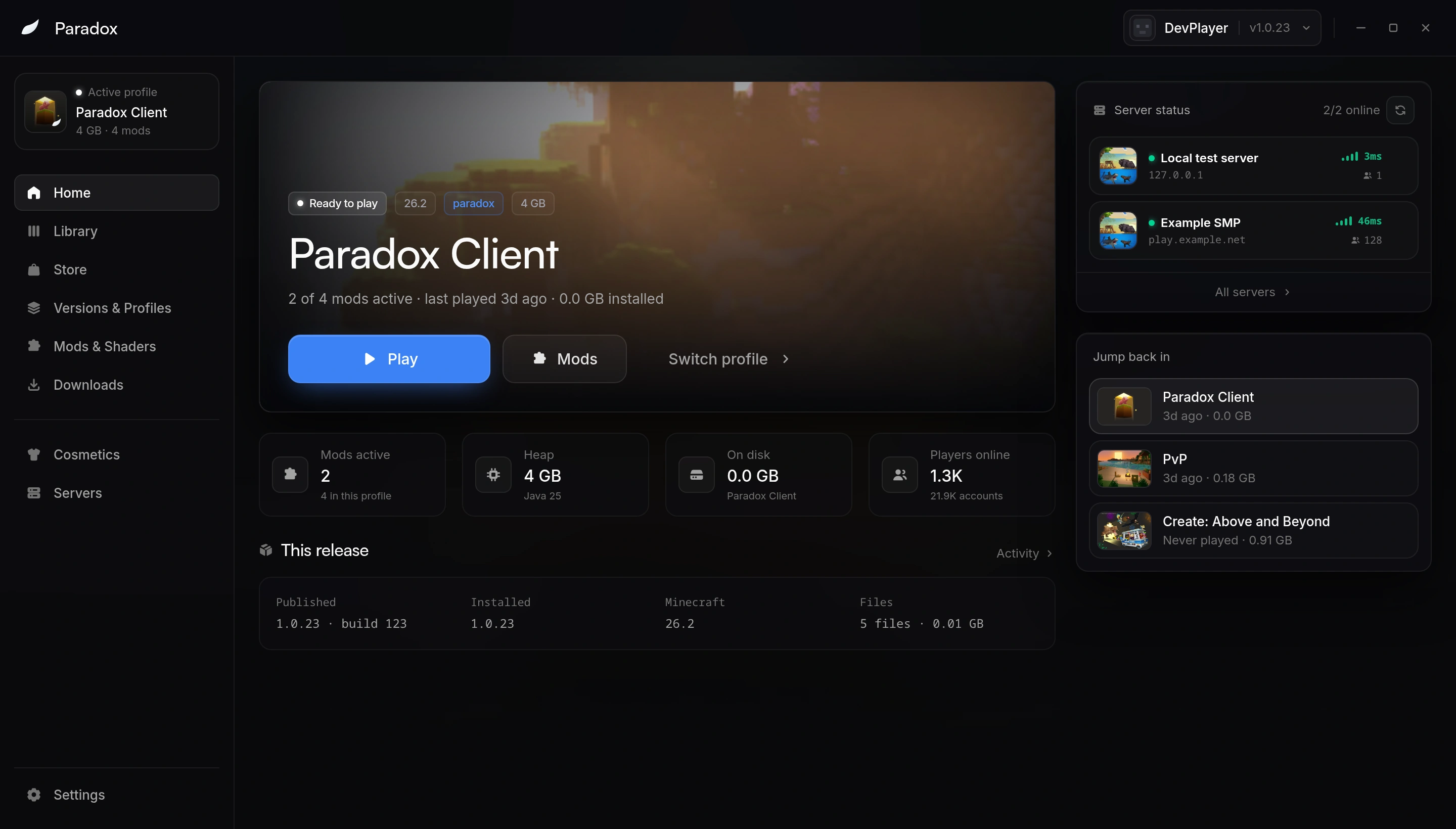 The Paradox Client launcher